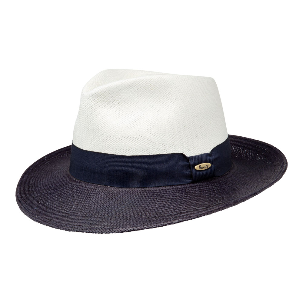 Bronte-Bert  is een bicolor fedora Panama hoed in de combi wit & blauw