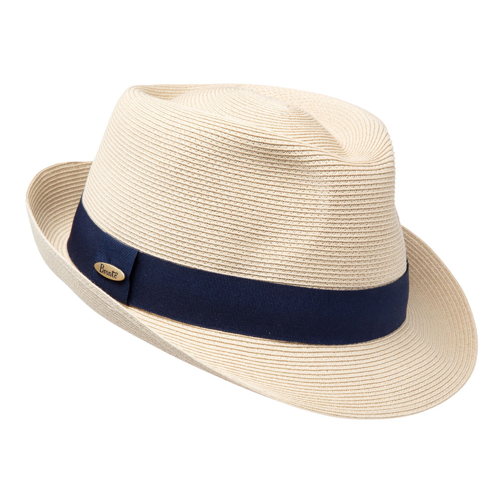 Bronte-Trilby -oprolbare zomerhoed in naturel kleur, cellulose en katoen stro hoed