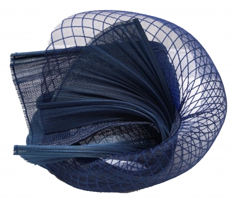 Celine Robert- Celane- buntal turban hoed- donker blauw