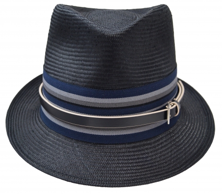 Philip Treacy - Parasisal trilby zomer hoed - donker blauw