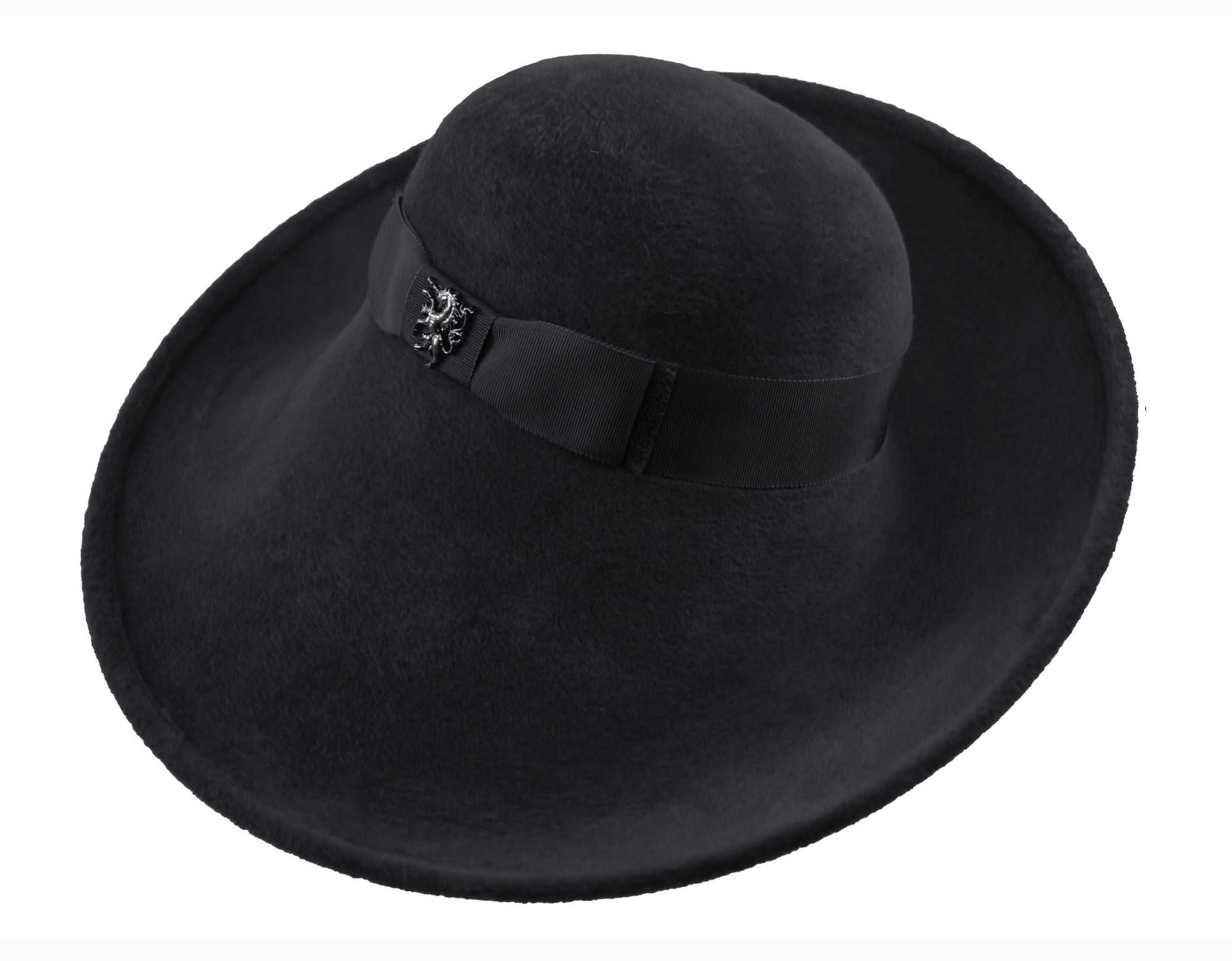 Philip Treacy - zijwaartse relevé hoed in velours haar vilt -zwart