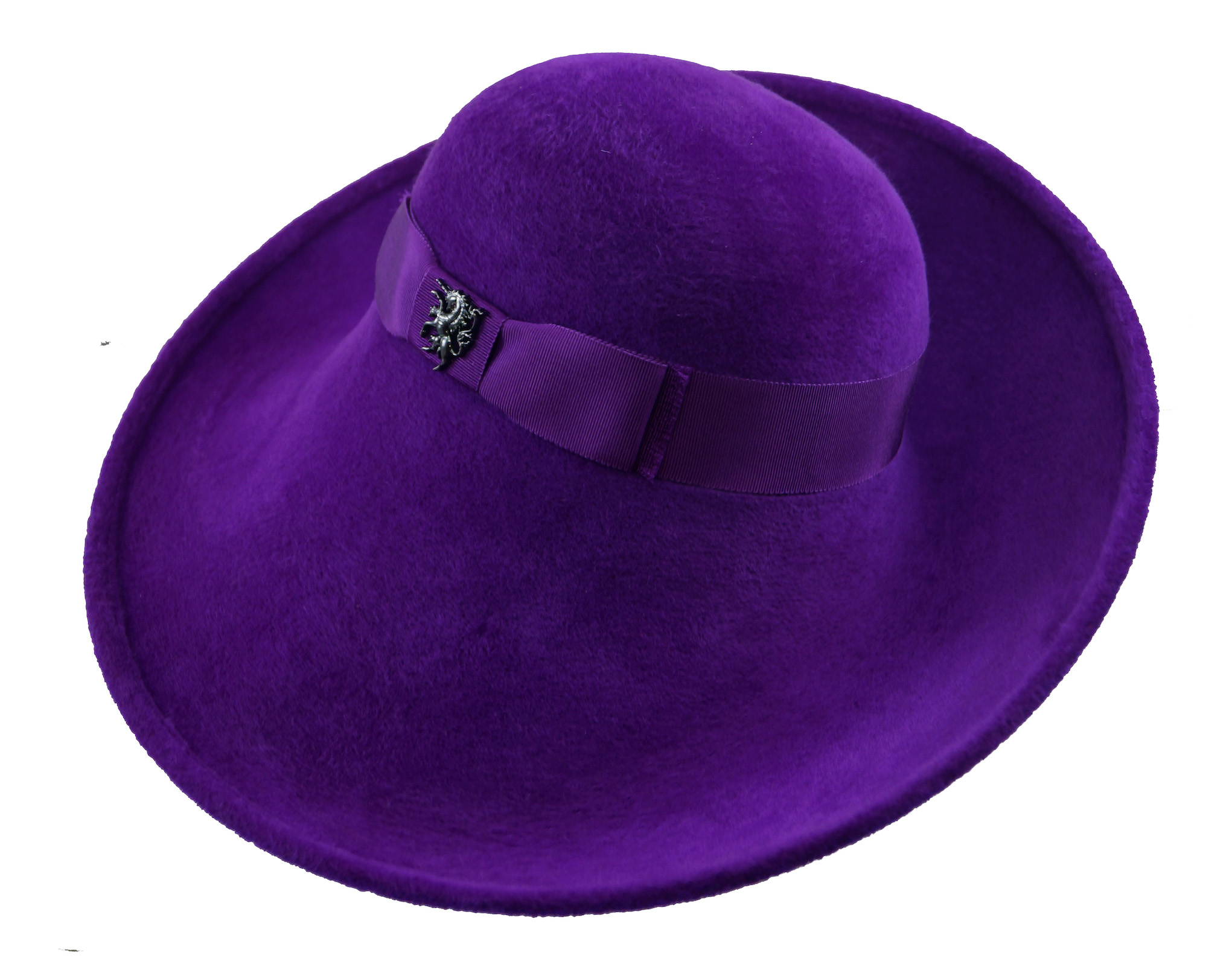 Philip Treacy - zijwaartse relevé hoed in velours haar vilt -Petunia paars