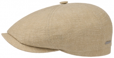 stetson-hatteras-is een newsboy pet gemaakt in zomer versie, in beige katoen